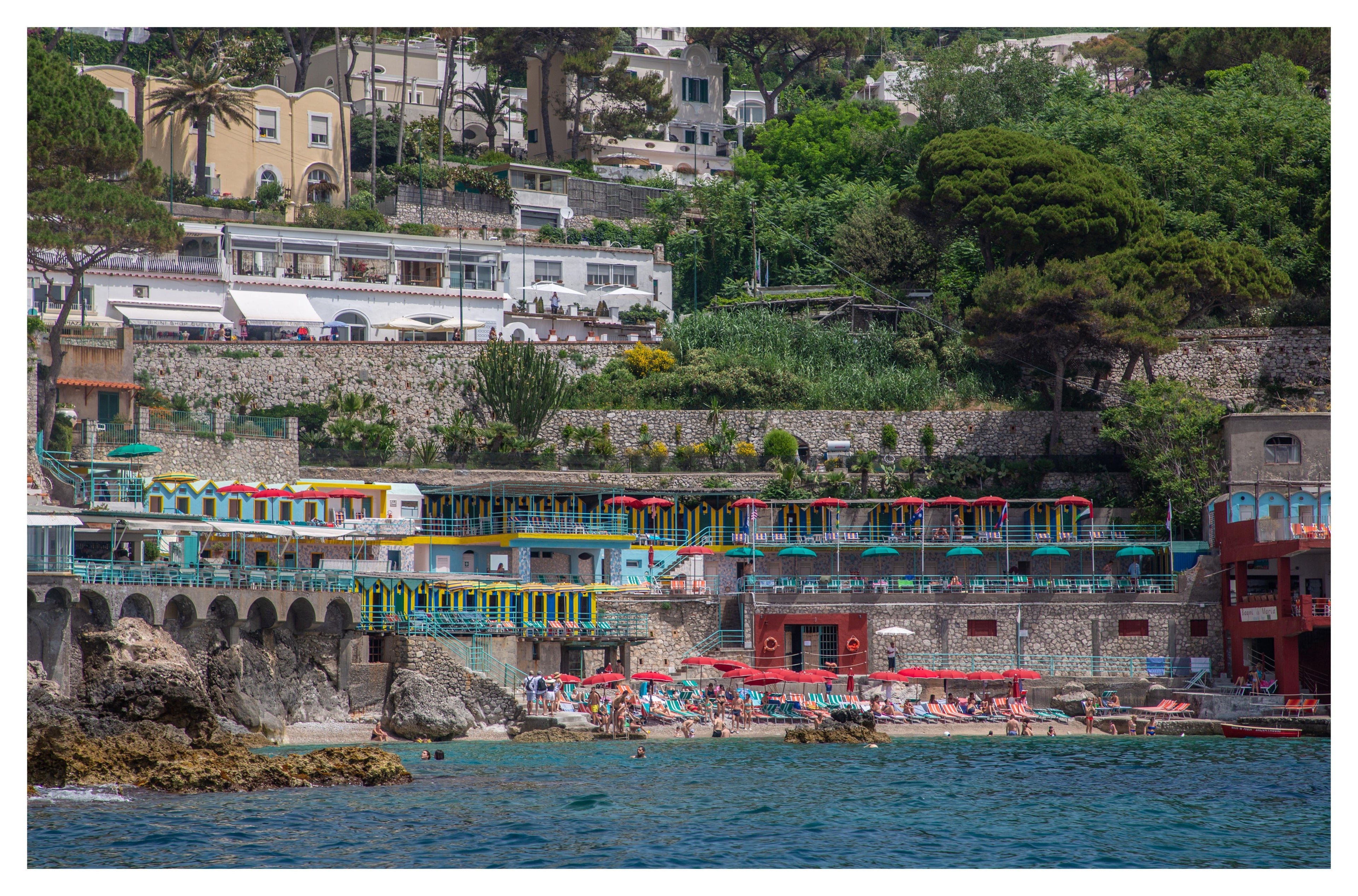 Coloured Cabanas from the Sea