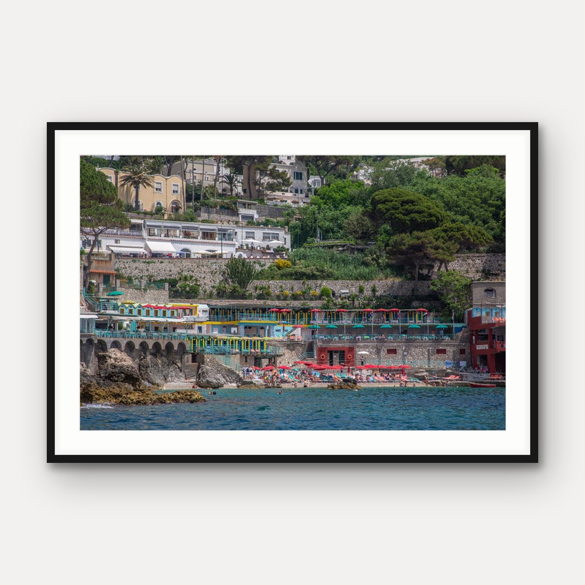 Coloured Cabanas from the Sea