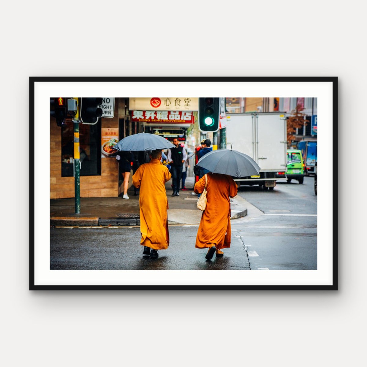Monk in the Rain