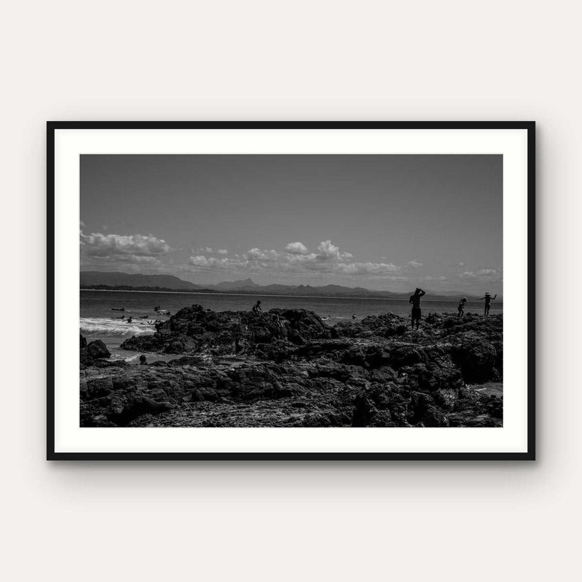Rocky Shore in Black and White